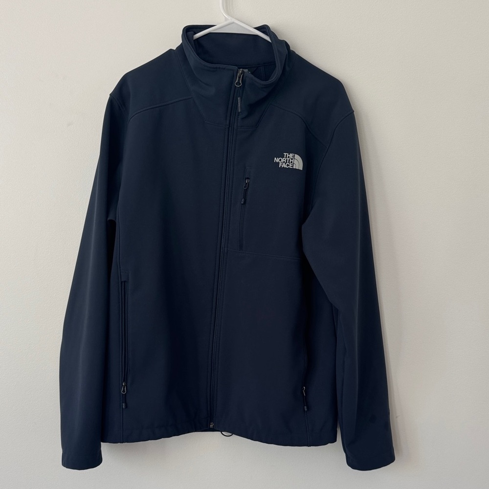 The North Face Men's Navy Performance Jacket Water-Resistant Fleece-lined Large